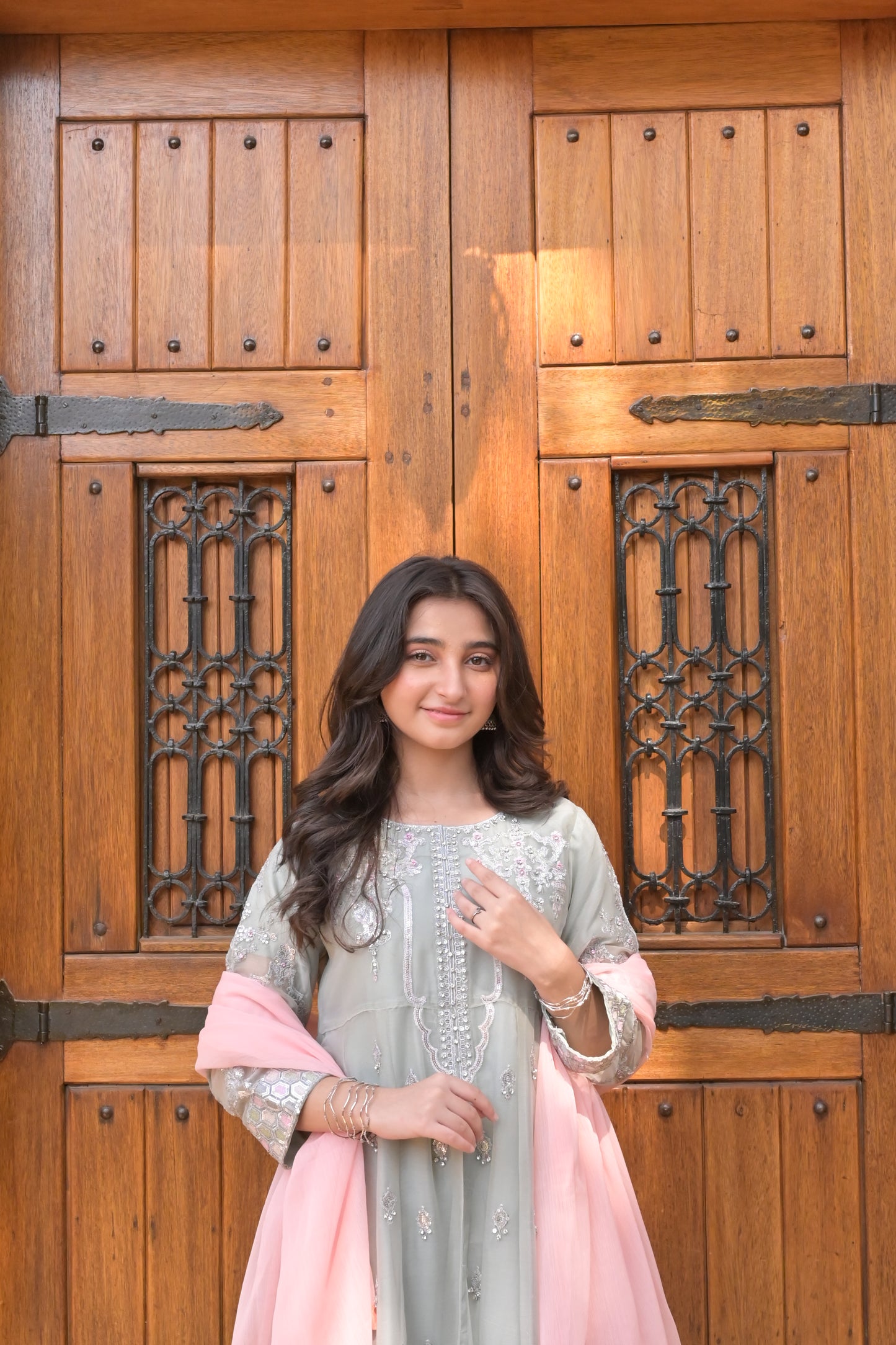 LC-A-403 | Formal 3 Pcs suit | Pistachio| Basic [Weightless] Chiffon