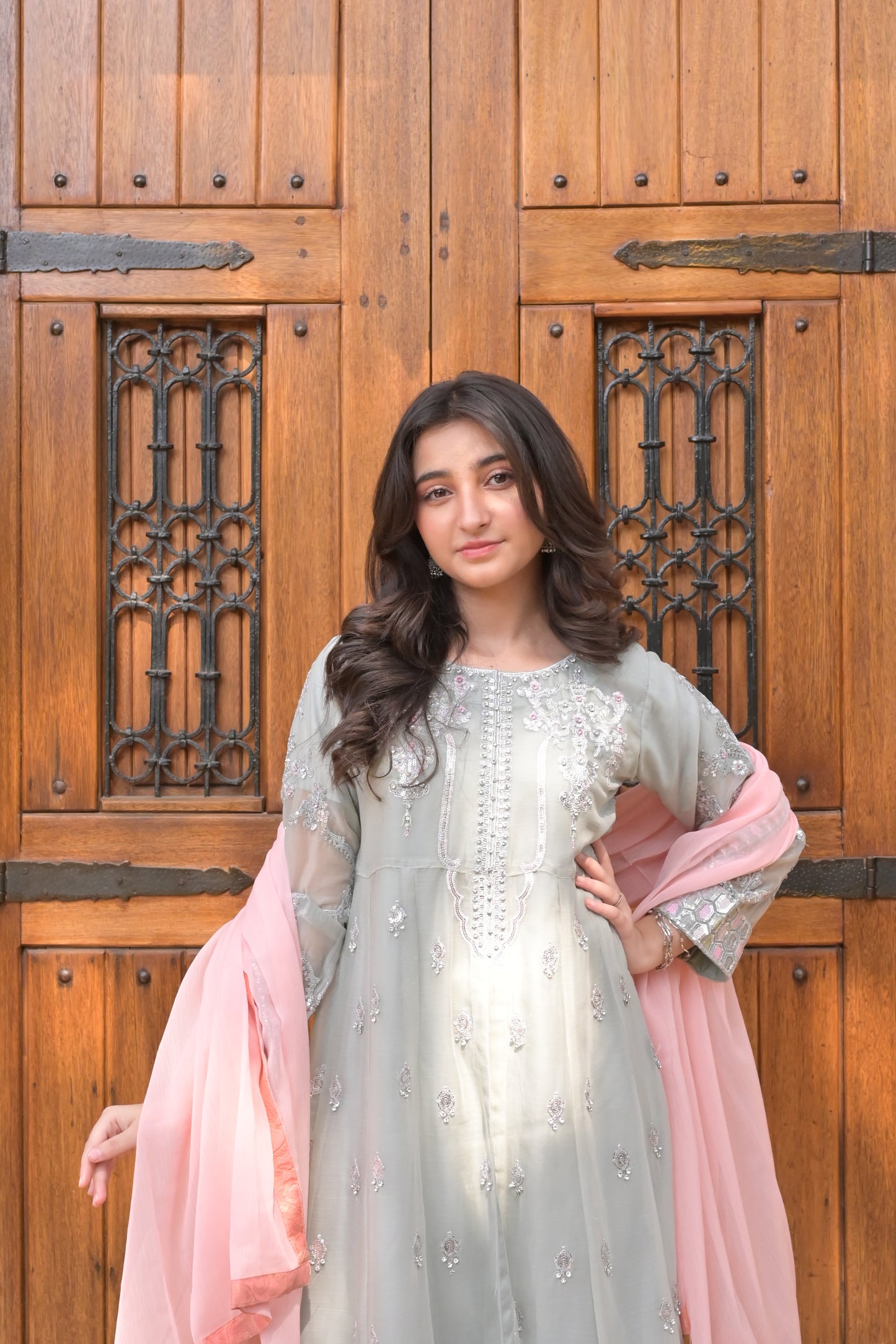 LC-A-403 | Formal 3 Pcs suit | Pistachio| Basic [Weightless] Chiffon