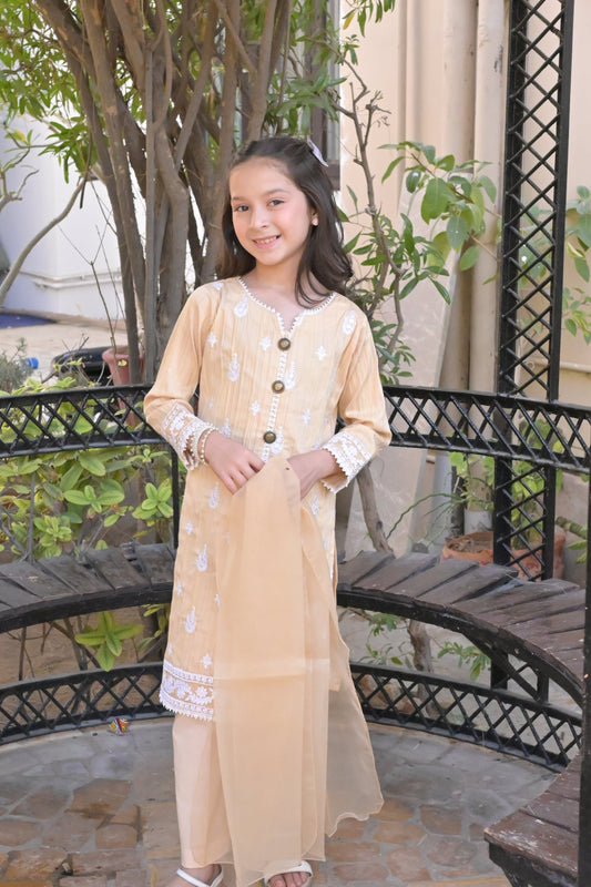 LC-3110 | Fawn Color | Casual 3 Pcs Suit | Cotton Lawn Printed